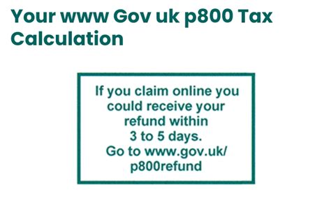 government tax refund p800.